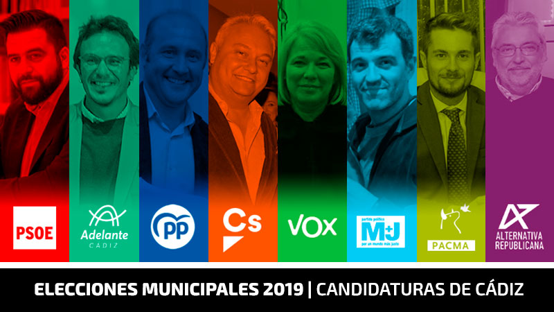 Candidaturas a las Elecciones Municipales por Cádiz