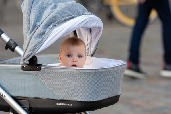a young child sitting in a stroller and watching what is happening around stroller baby outdoor child t20 aapx9q